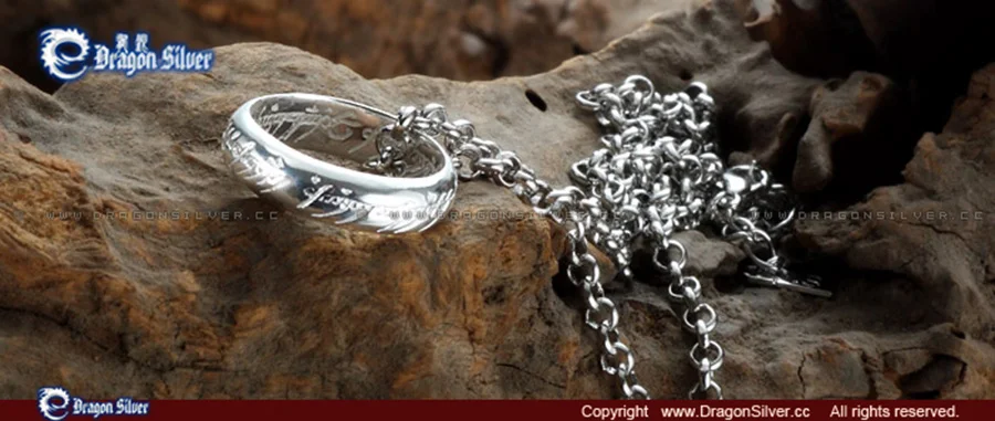 LOTR Ring S925 Silver Wedding Engagement Rings with Chain Girl for Women Wife Gifts