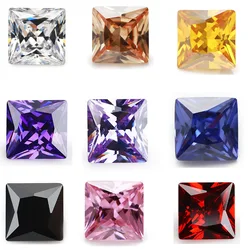 50 pcs 1.75x1.75 ~ 15x15 AAAAA di Forma Quadrata Bianco, Voilet, Oliva, Viola, Nero, rosa Cubic Zirconia Allentati di Pietra cz Princess cut