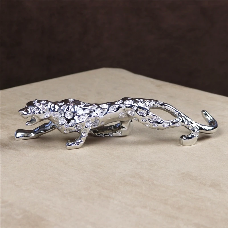 10\'\' Electroplated Leopard Miniature Resin Panther Figurine Predator Decor Gift and Craft Ornament Embellishment Accessories