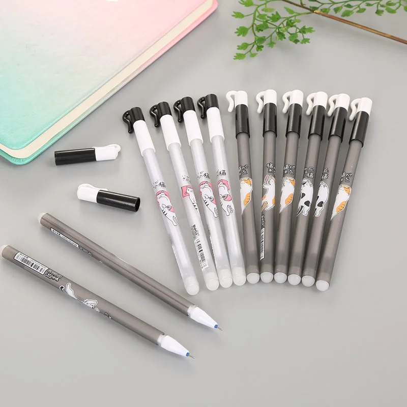 

1 шт. стираемая гелевая ручка с милым котом Новинка кавайные пластиковые нейтральные ручки для письма школьные канцелярские принадлежности офисные подарочные принадлежности