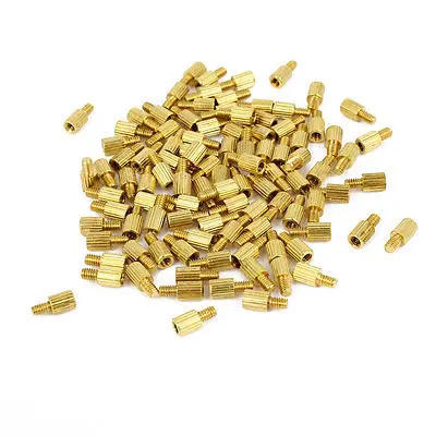 100 Pcs M2 Female Thread Cylindrical Stand-off Support M2x4mm + Male Thread Length 3mm for CCTV Camera