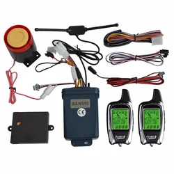 BANVIE 2 Way Motorcycle Motorbike Security Alarm System with Remote Engine Start Stop , Real time monitoring motorcycle status