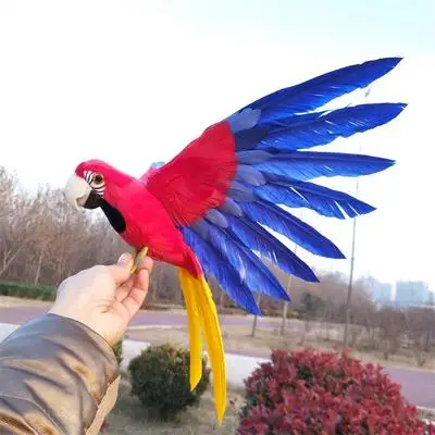 real life toy parrot model foam&feathers colourful feathers spreading wings parrot about 32x50cm bird garden toy gift s2172