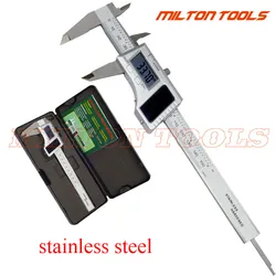 Top Quality! 0-150mm 6inch Stainless Steel Solar Digital Caliper Solar Energy Vernier Caliper Carbon Fiber Digital Caliper Ruler