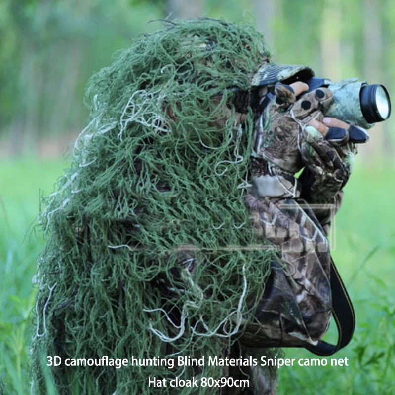 Hot 80X90CM 3D Hunting Tactical Cover Camouflage Net Outdoor Camping Tent Cover Anti-Peeping Jungle Cloak