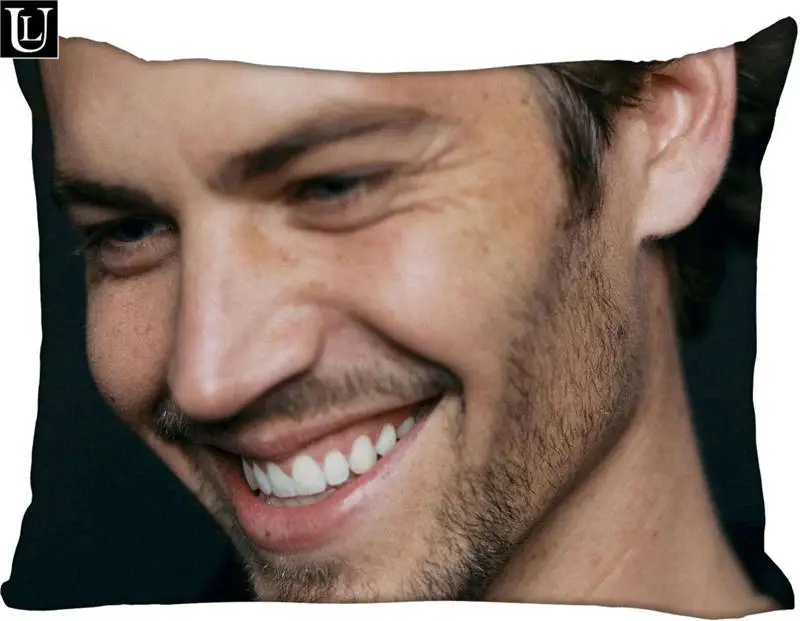 Custom Paul walker Rectangle Pillow Cover Size 45x35cm (one side) Print Custom Zipper Polyester Cotton Pillowcase more size