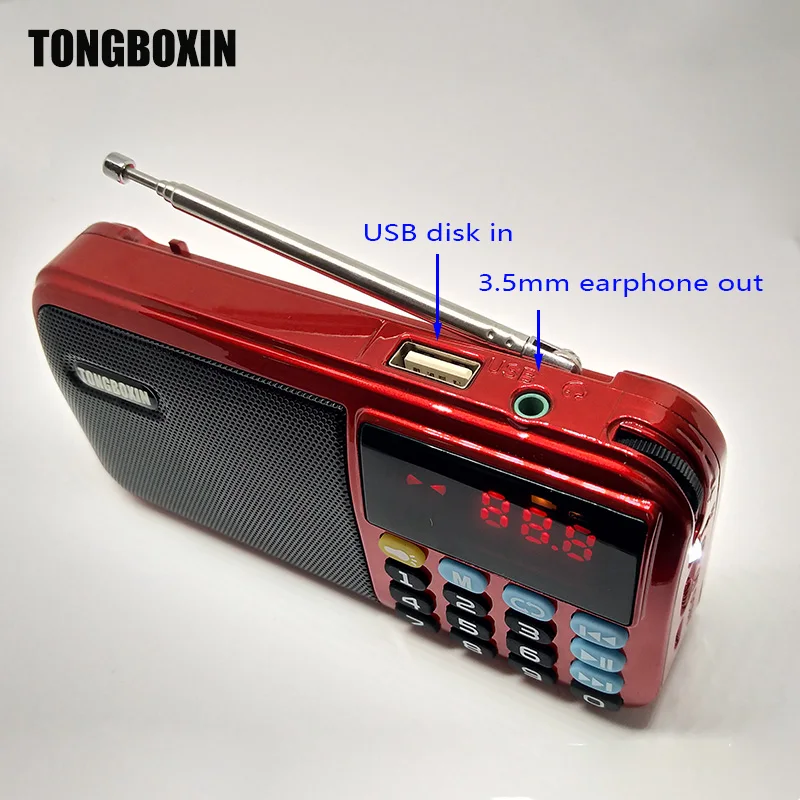 C-803 With Two 18650 Batteries Slot & LED Flashlight &Two TF Card Slot Portable Bluetooh FM Radio Wireless USB Speaker