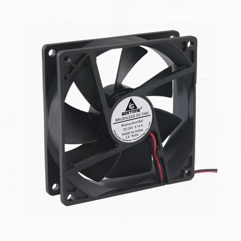 100 Pcs Gdstime 9cm 24V 92mm 92*92*25mm Dual Ball Bearing PC CPU VGA DC Cooling Cooler Fan 90mm x 25mm 9225B 2Pin