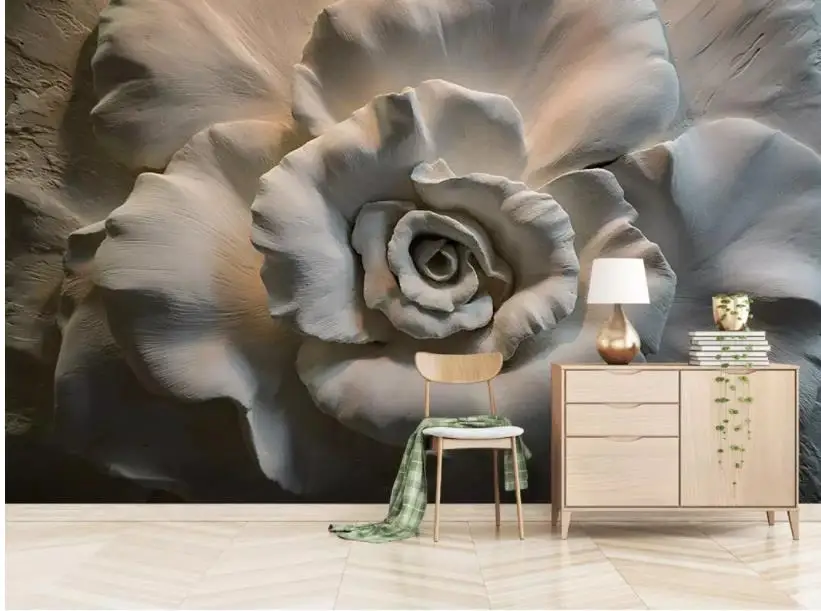 3D Wallpaper Custom Any Size Mural Wallpaper Embossed rosette TV sofa background wall painting