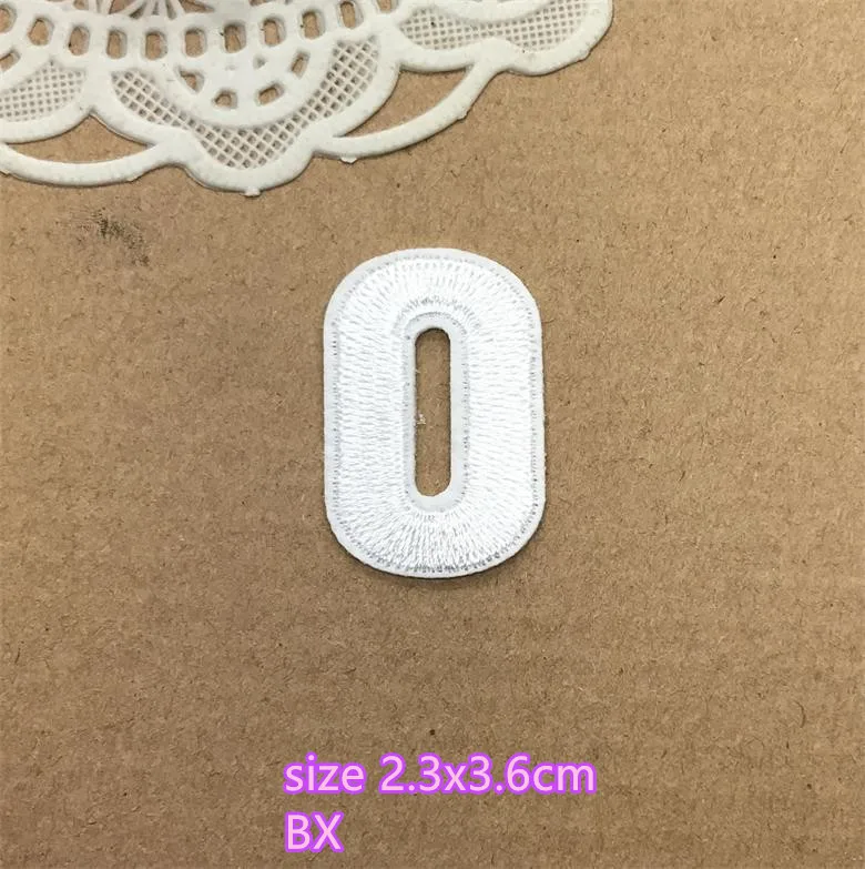 1 pcs white Numbers embroidered iron on patches cloth accessories popular clothing bag hat shoe decor Patches BX Appliques