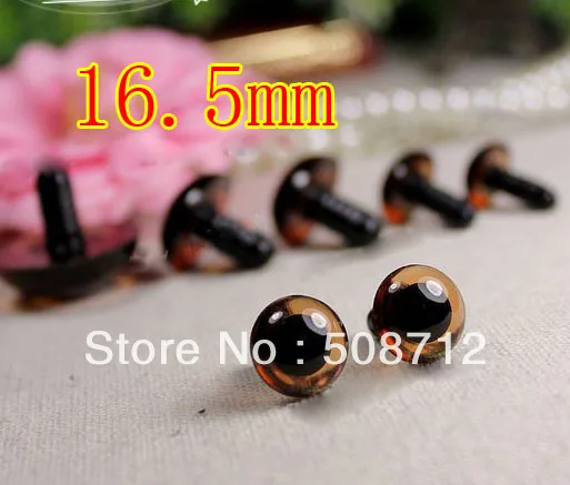 

Free shipping!!!!DIY felt toy ------100pcs 16.5mm transparent tan color crystal Safety Eyes with safety washers