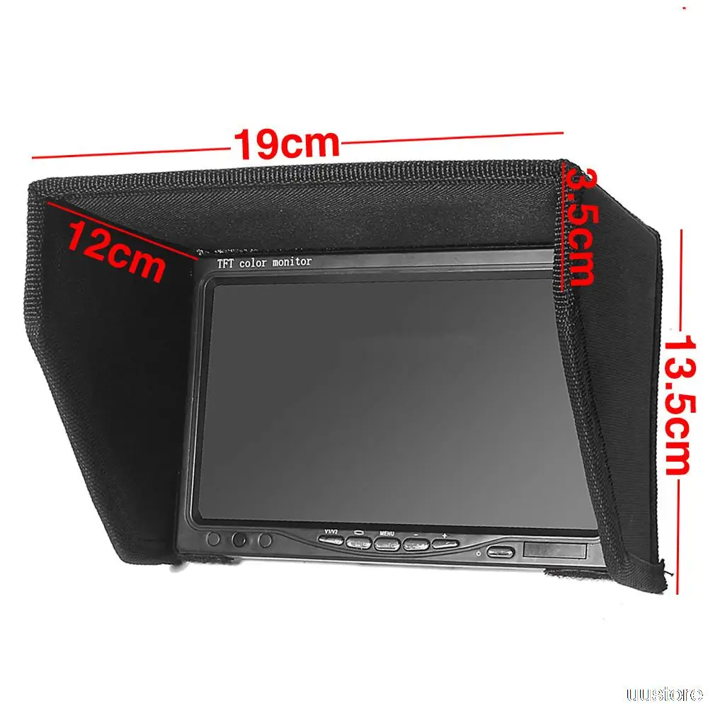 FPV Monitor Video Screen Not Blue Screen 7 Inch 800x480 Color TFT LCD Display W/ sunhood for Camera Drone Quadcopter RC Airplane