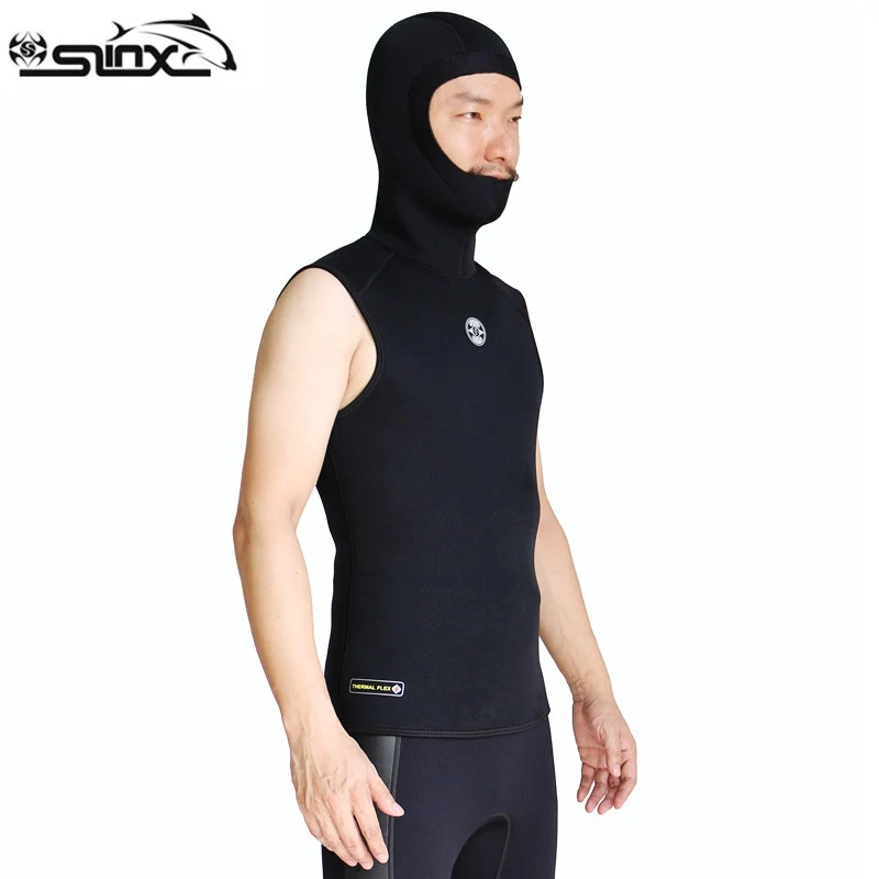 Slinx 3MM Neoprene Wetsuit Vest Have hat High Quality Basic Skin Wet Suit Black Pull Over Sleeveless Vest Snorkeling Surfing