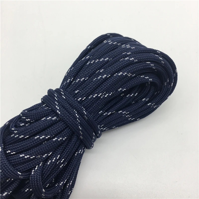 10yds Paracord 550 Parachute Cord Lanyard Rope Mil Spec Type III 7 Strand Climbing Camping Survival Equipment #Navy blue+white