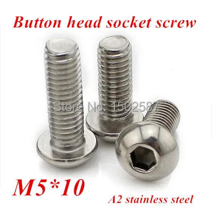 

100 шт./лот M5 * 10 Bolt A2-70 ISO7380 болт/болт с головкой из нержавеющей стали SUS304 m5x10 мм шестигранный винт с головкой