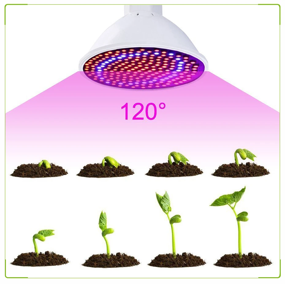 phytolamp Full Spectrum 200 LED Grow Lights E27 LED Grow Lamp  indoor plant Flowers  Seedlings Greenhouse Plant Fitolamp