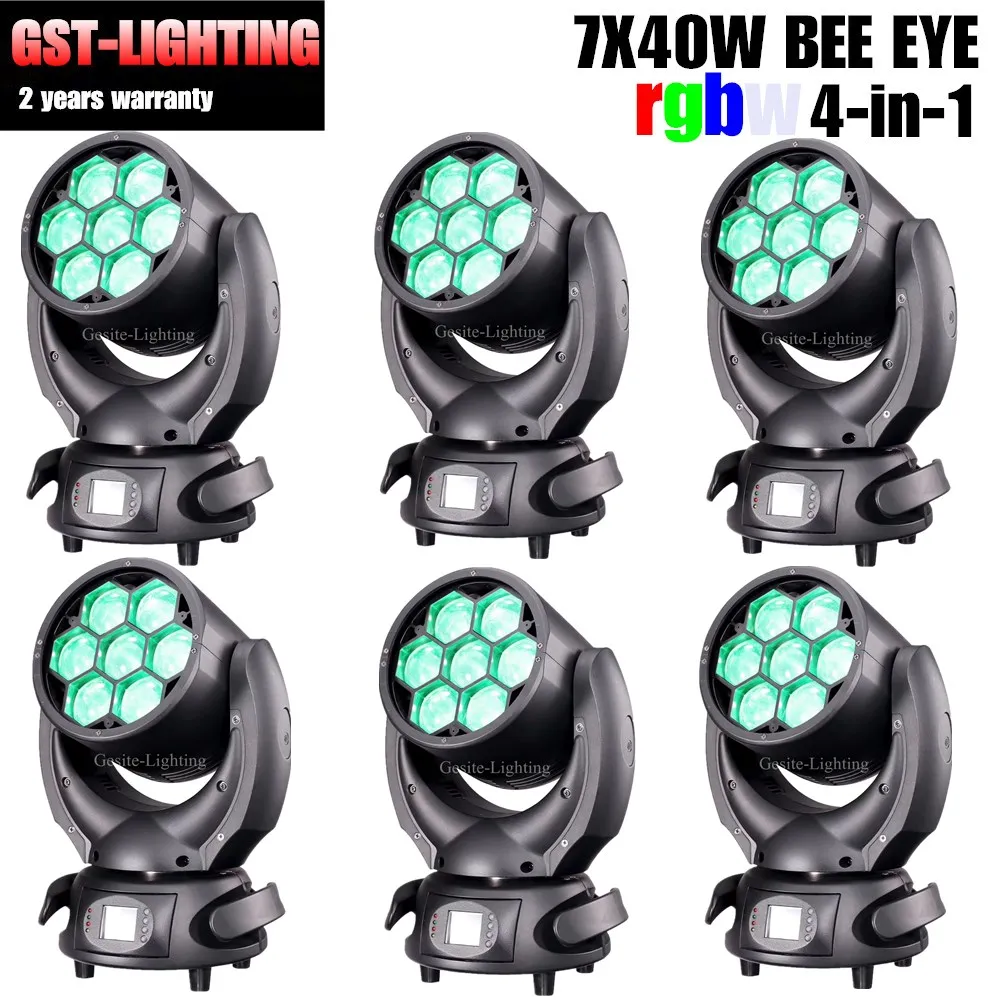 

6pcs/lot LED Bee Eyes Mini 7x40w Stage Zoom Wash RGBW Moving Head Light