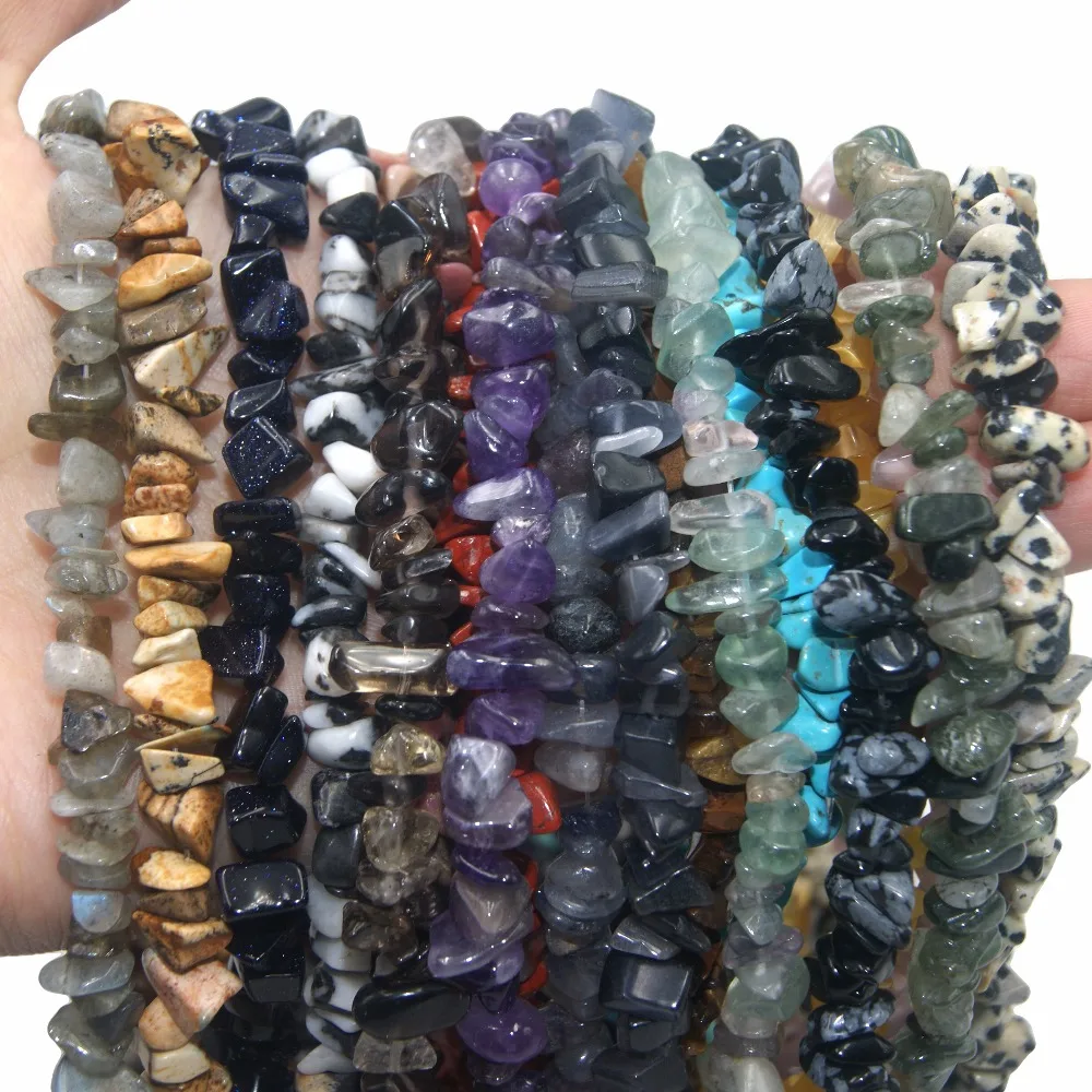 Image 3: Pierre naturelle 5-8MM forme irrégulière forme libre puce perle Quartz rose améthystes Agates Lapis lazuli pour la fabrication de bijoux Bracelet à bricoler soi-même