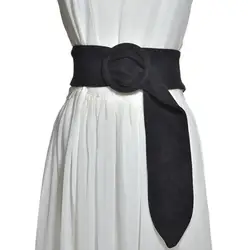 Women's Fashion Faux Suede Leather Cummerbunds female Dress Corsets Waistband Belts Decoration Wide Long Belt R1388