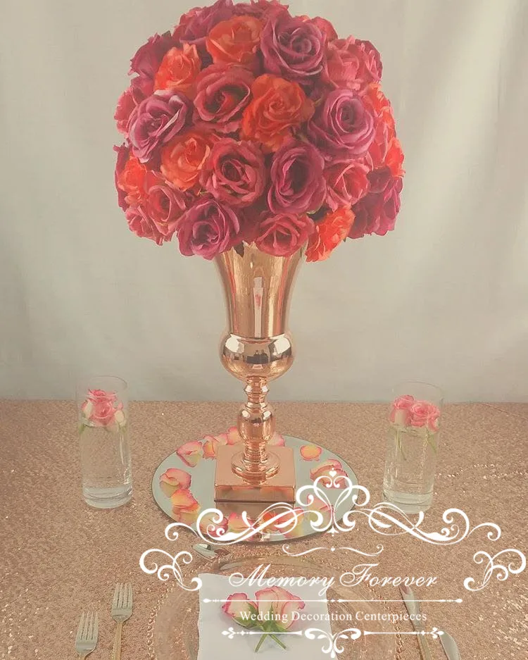 

Elegant Wedding Flower Vase Party Event Decoration Marriage Trumpet Vase Artificial Flower Arrangements Stand Holder