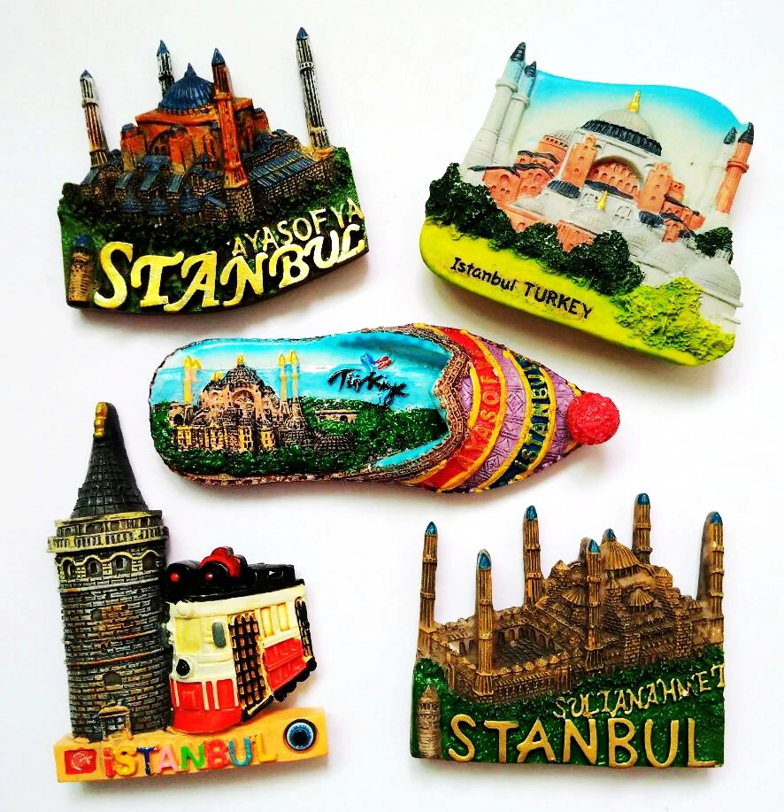 

Istanbul Turkey Mosque 3D High-end Hand-made Painted Shoes Fridge Magnets Travel Souvenirs Gift Refrigerator Magnetic Sticker