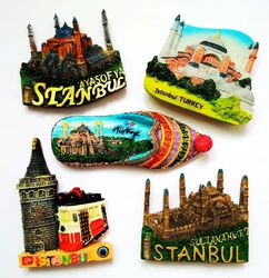 Istanbul Turkey Mosque 3D High-end Hand-made Painted Shoes Fridge Magnets Travel Souvenirs Gift Refrigerator Magnetic Sticker