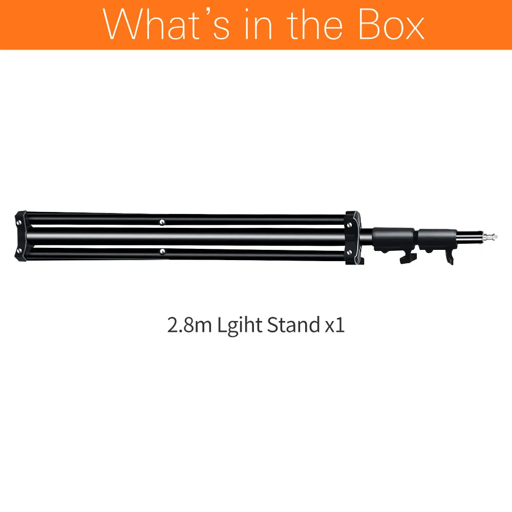 Godox 2.8M 110in Heavy Duty Light Stand Tripod with 1/4 Screw for Photo Studio Softbox Video Flash Umbrellas Reflector Lighting