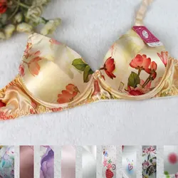 The 100% Silk  Bra Double Silk Underwear Without Ring B Cup