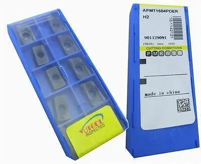 새로운 10PCS 스퀘어 APMT1604DER H2 밀링 카바이드 인서트 CNC 밀링 인서트