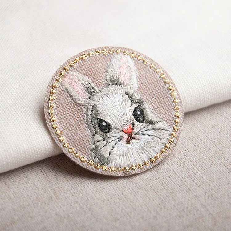 3Pcs/lot Panda Cat Rabbit Embroidery Iron on Sew on Patches Clothing Applique DIY Hat Coat Dress Pants Accessories Cloth Sticker