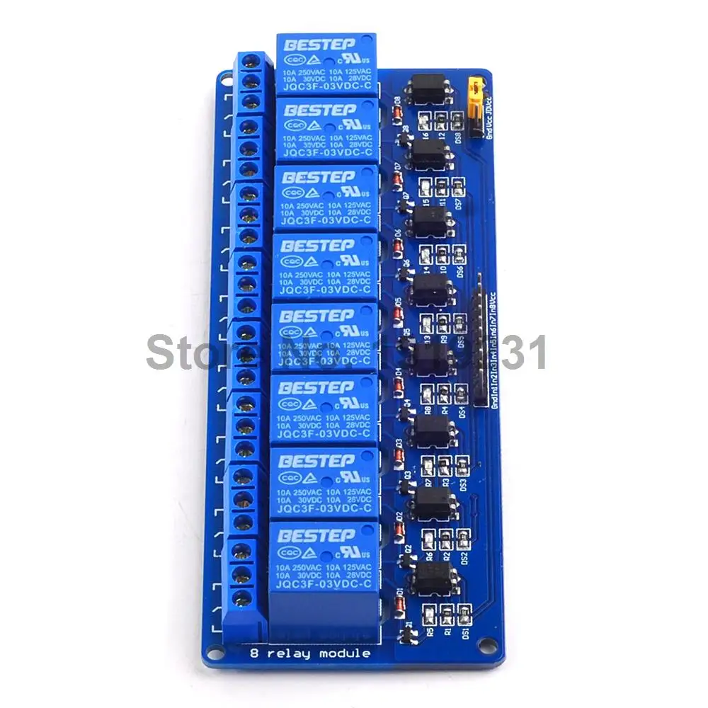 1PCS 3.3V 8 Channel 3V Relay Module Optocoupler Isolation Low Level Trigger Relay Module