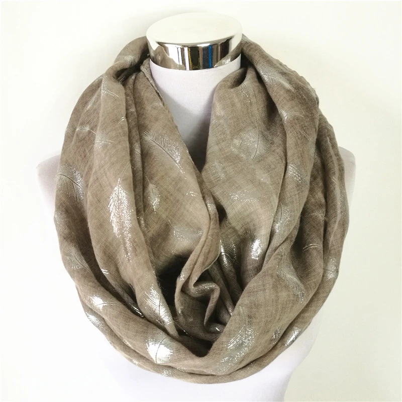 New spring silk scarves shawl long soft cotton autumn warm elegant feather scarf female Women\'s Hot silver scarves