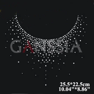 5pcs/lot (Size: 22.5x25.5cm) Round Collar Hotfix Rhinestones Heat Transfer Design Iron on Motif Patches DIY Motif ( SS-2085)