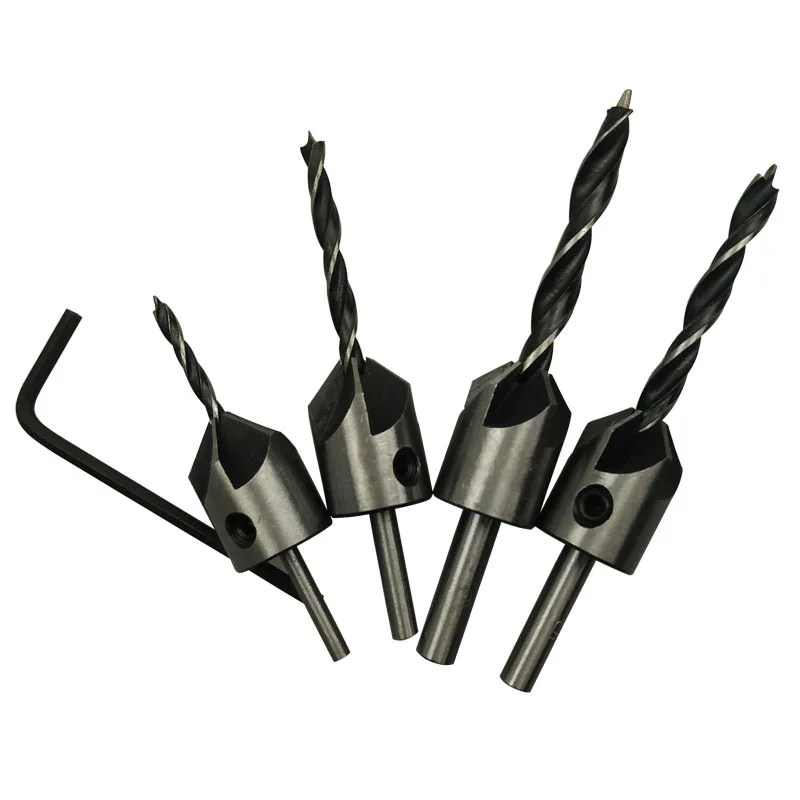 countersunk head drilling / reamer / Woodworking chamfering device / directional drilling / high speed steel drill 4pcs