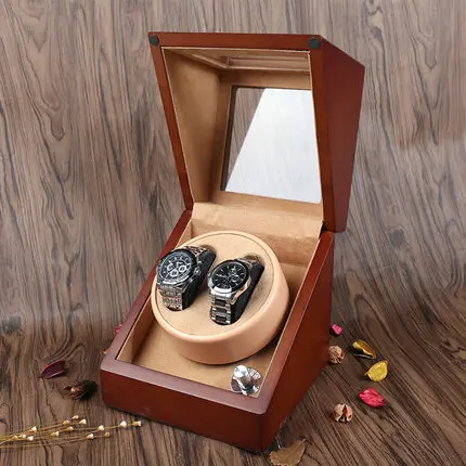 YA 2 Slots Coffee Watch Winder Automantic Imported Storage Watch Winders Wood Mens Watch Gift Case Watch Shaker W091