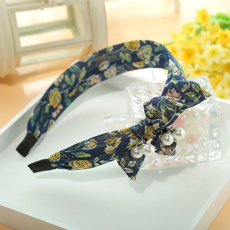 

2018 Women Girl Headband Spring Summer Printed Floral Hairband Bowknot Headwear High Quality Fashion Hair Bands Hair Accessories