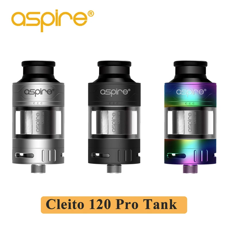 Aspire Cleito 120 Pro Vape Tank 3ml/2ml Atomizer 0.16ohm&0.15Mesh Coil Electronic Cigarette  Vaporizer Fit 510 Thread Box Mod