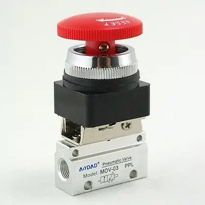 

1 x 2 Way 2 Position 1/8" Thread Push-button switch Pneumatic Mechanical Valve