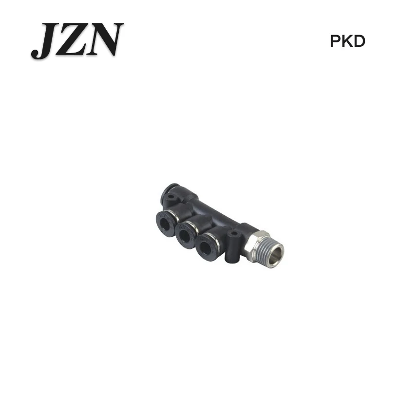 

( 4 PCS ) Pneumatic quick-fit pipe fitting PKD10-03 Threaded 5-way 4-M5/6-01/8-02/12-04