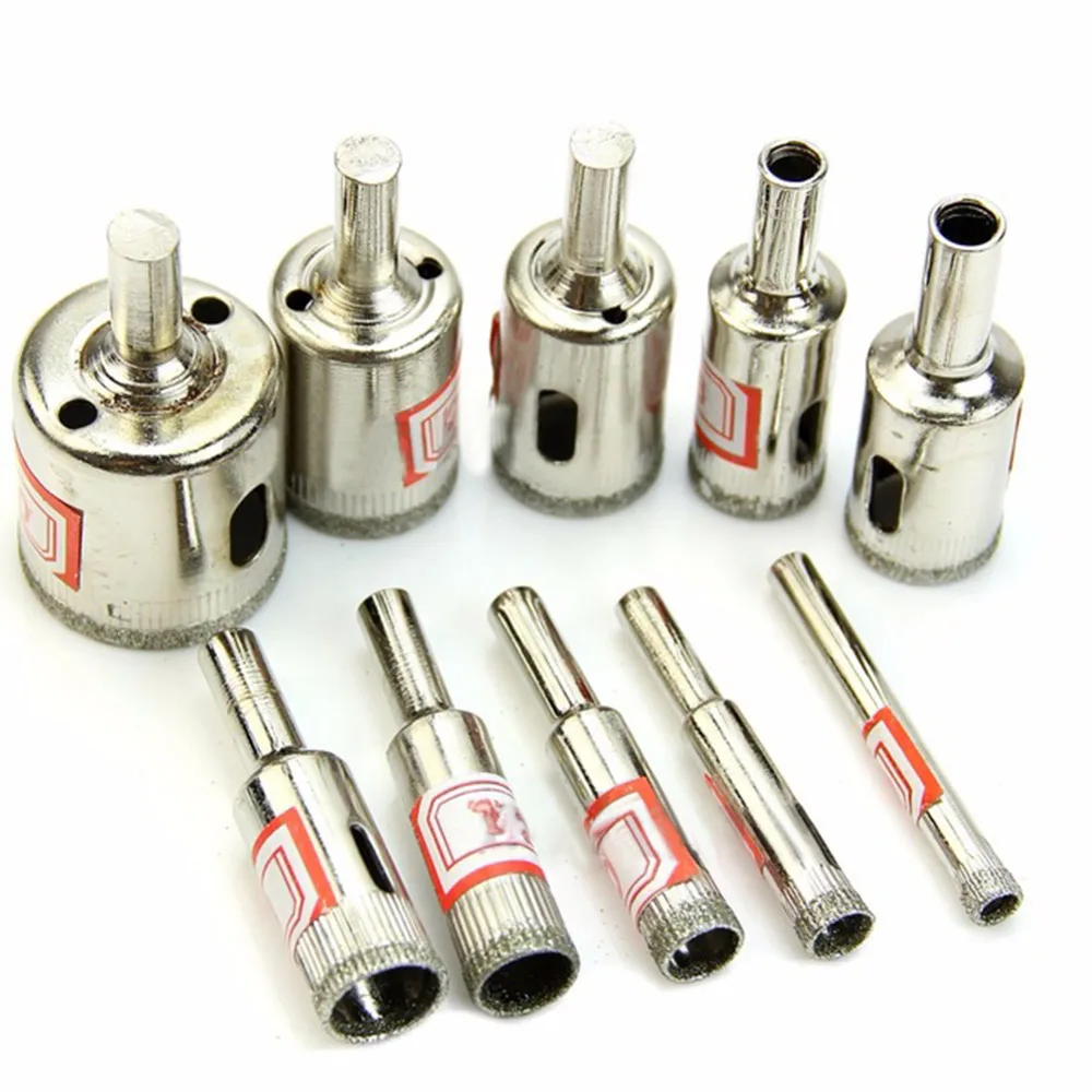 10Pc 6-30Mm Diamond Hole Saw Set Mata Bor เครื่องมือกระเบื้องหินอ่อนดอกสว่านหัวเพชรตัดเครื่องมือ