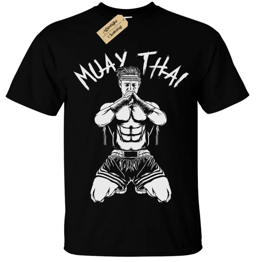 Muay Thai Men Screen Printed Mma Kick Boxing Training Top 2019 New Brand Tops Cool Casual T-Shirts