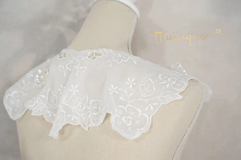 Fashion Embroidery collars white cotton White trim decorative Cotton texture light and three-dimensional flower classical