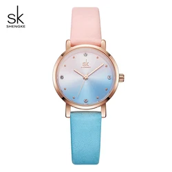 Shengke Creative Color Leather Watches Women Ladies Quartz Watch Relogio Feminino SK Women Wrist Watch Montre Femme #K8029