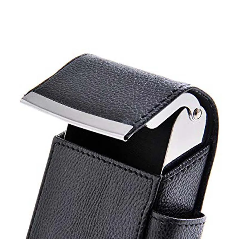 PU Leather Cigarette Box Case with Pouch Lighter Holder Cigarette Case Wallet Design for Men and Women Unisex