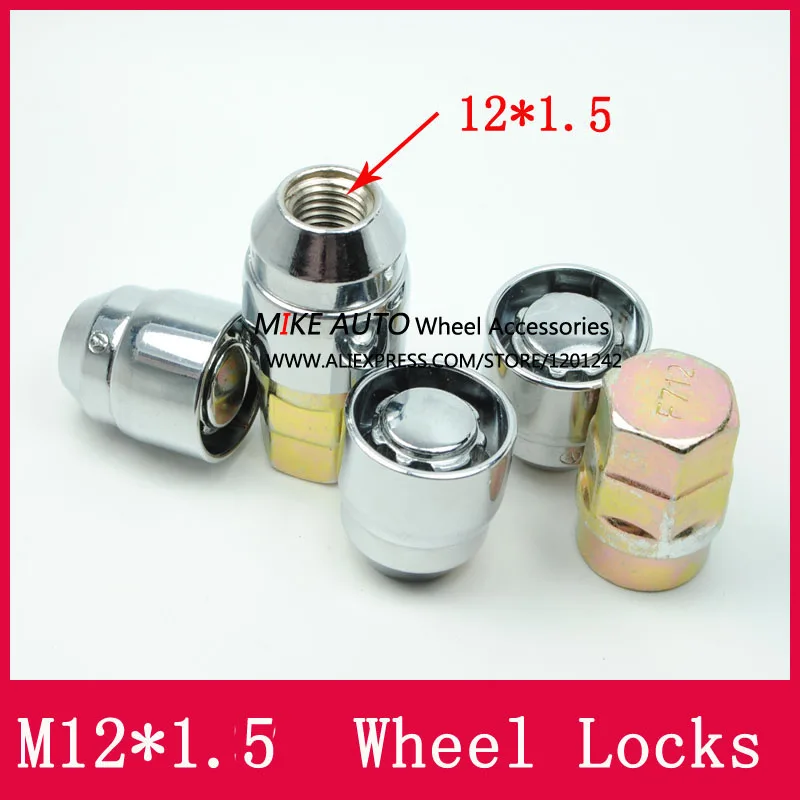 4NUT+2KEY M12x1.5 32mm Length Wheel Locks Nut Anti theft For Aveo Captiva Cavalier Cobalt Cruze Epica Evanda Lacetti Rezzo Alero