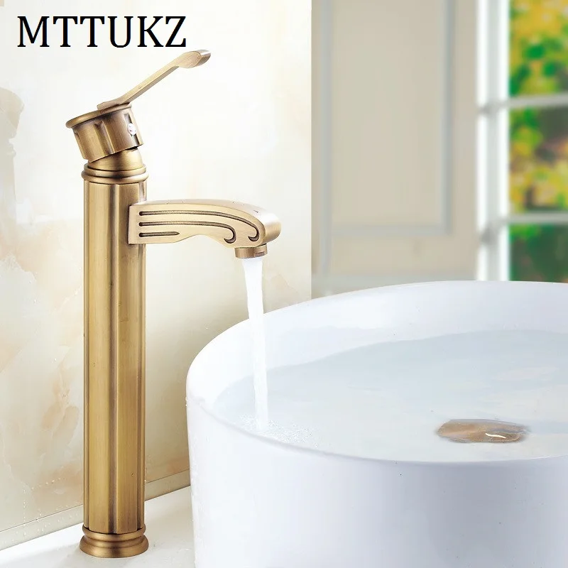 Vidric Top grade Unique Deck Mount Bathroom & Kitchen Basin Faucet Antique Pattern Mixer Tap hot and cold water taps faucets