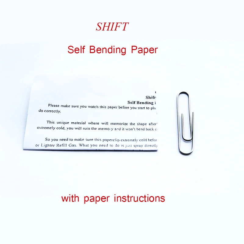 1pcs Memory Mental Shift Self Bending Paperclip with instructions close up magic tricks Mentalism illusion magie toy sihir 83007