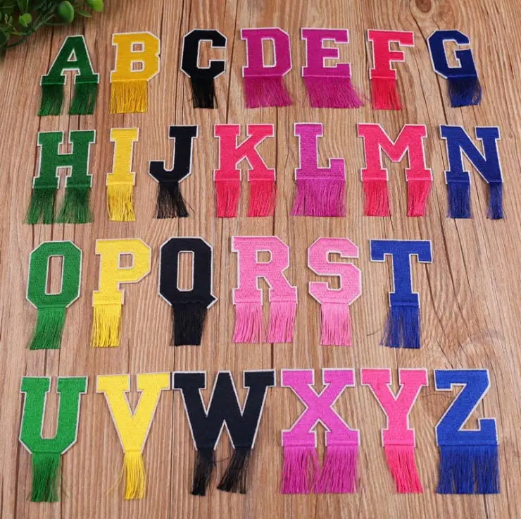 10 pcs Latte Alphabet Embroidered patches iron on fashion Motif Applique hat bag shoe kids name decor embroidery accessory