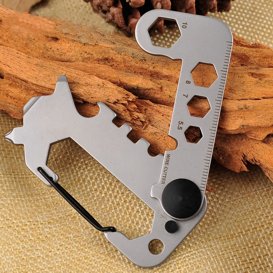 

Multifunctional EDC outdoor gadget camping mountaineering key ring portable wrench screwdriver bottle opener