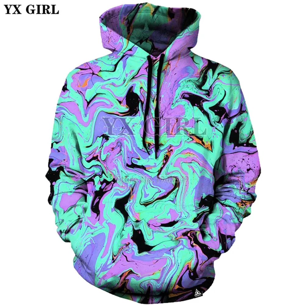 YX GIRL Drop shipping Men Women streetwear Fashion hoodies Neon Trip 3d Printed Casual Hoodie sudadera hombre